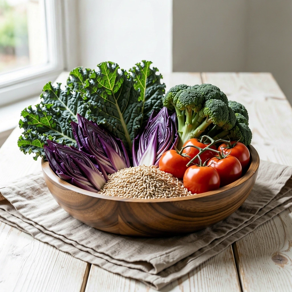 Fresh seasonal UK vegetables and grains